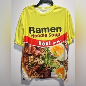 Ramen Noodle Soup Beef Flavor Graphic Foodie Short Sleeve Shirt
